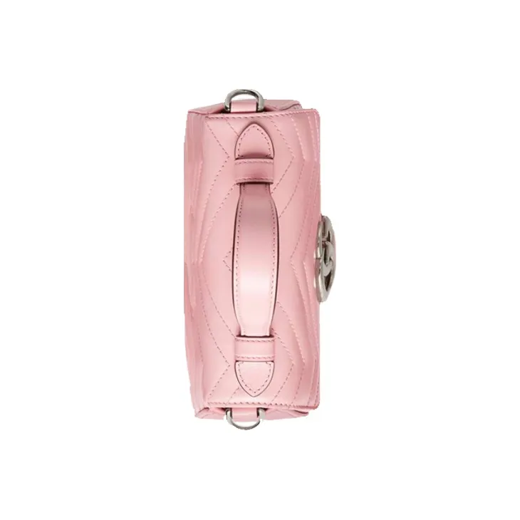GUCCI Marmont Leather Messenger Bag, Crossbody Handbag, Shoulder Bag Mini Women's Pink Candy Color Unicorn-3