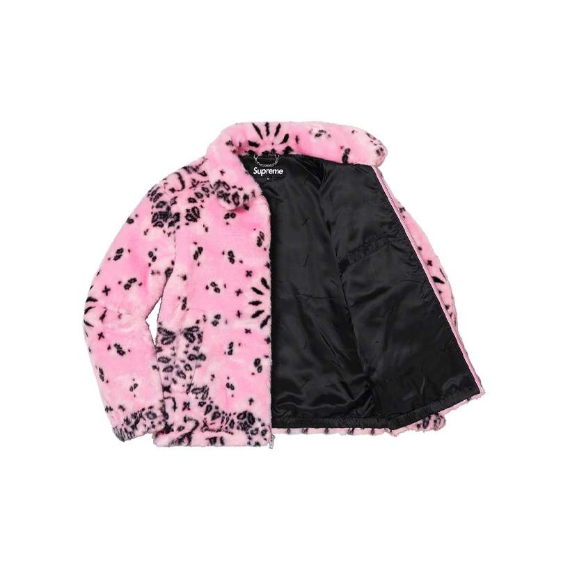 Supreme Bandana Faux Fur Bomber Jacket Black S - POIZON
