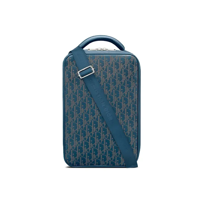DIOR Cow Leather Shoulder Bag Men's Navy-0
