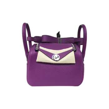 HERMES Lindy Taurillon Clemence Leather Handbags Shoulder Bag Crossbody Bag Mini Women's P9 Anemone Sea Cucumber Purple