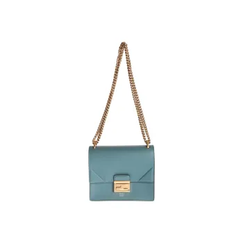 FENDI Kan U Leather Crossbody Bag, Shoulder Bag Small Size Women's Haze Blue