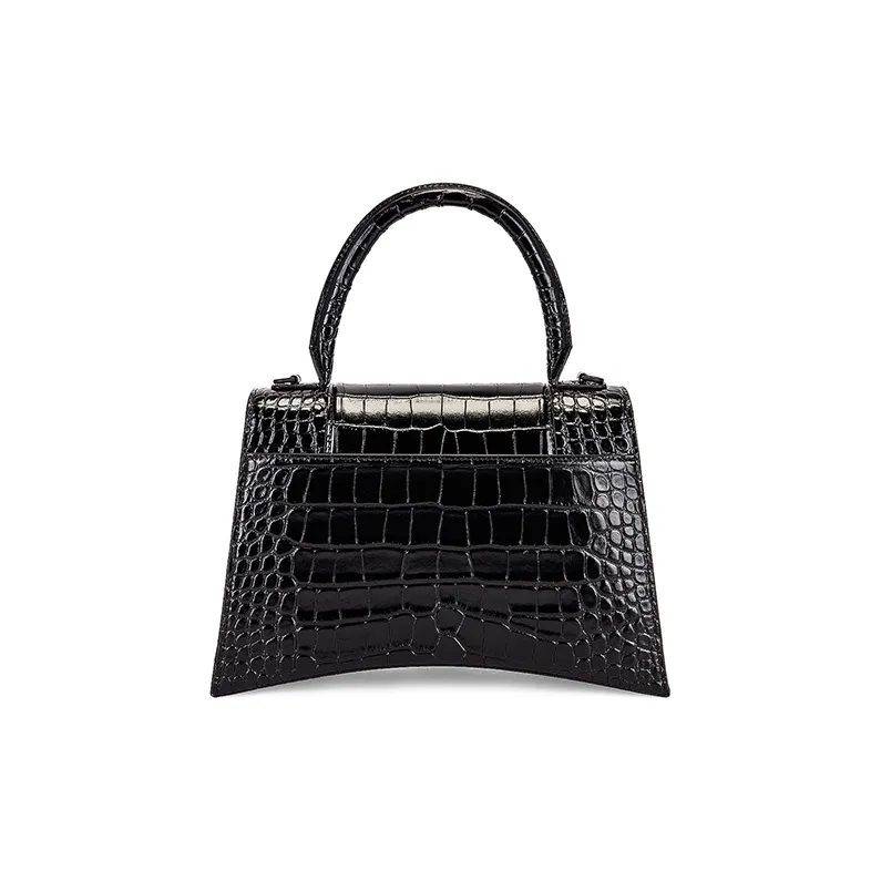 Balenciaga Hourglass Leather Shoulder Bag Medium Size Women's Black-1