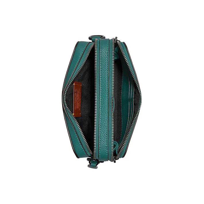 COACH Charter Leather One Shoulder Handbag Crossbody Bag Small Size Men's Lake Green-2