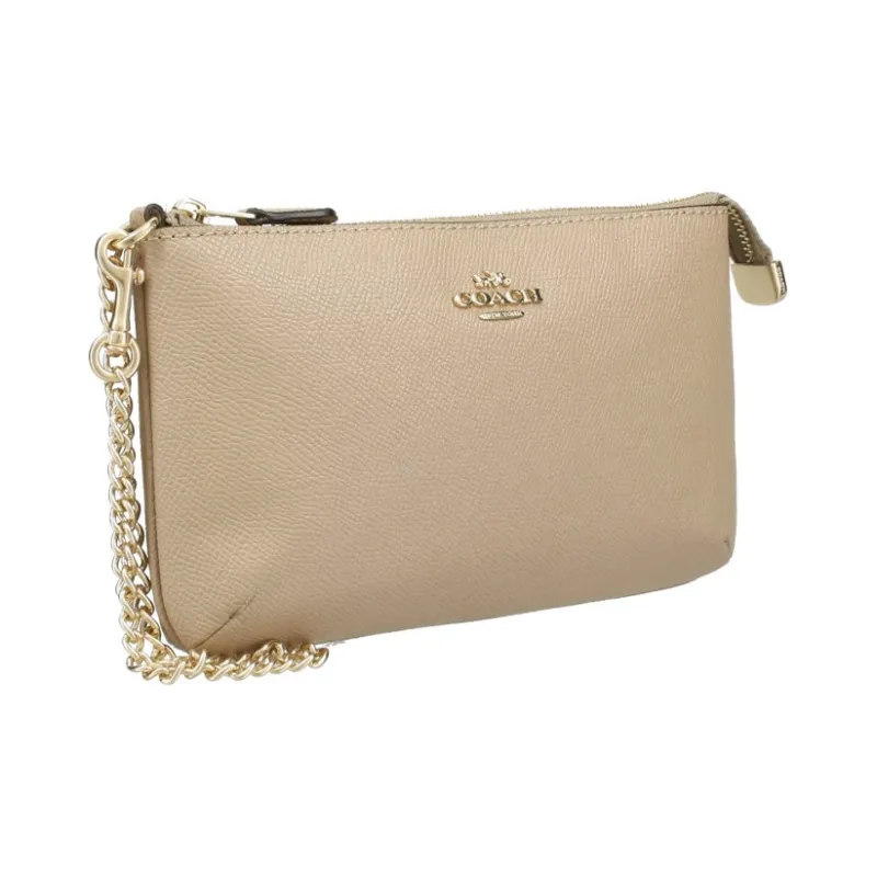 COACH Wristlet PVC Clutch Large Size Women's Brown-1