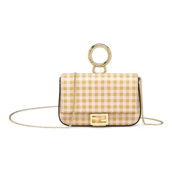 FENDI Baguette Cow Leather Shoulder Bag Crossbody Bag Handbag Extra Mini Women's Ecru/Yellow