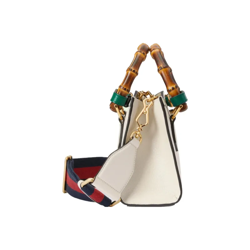 GUCCI Diana Canvas With Leather Shoulder Bag, Tote Bag, Shopping Bag, Handbag Mini Women's Ecru-4