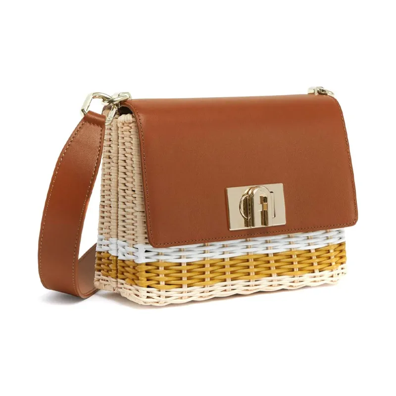 Furla 1927 Collection Calfskin Shoulder Bag, Crossbody Bag Women's Brown-1
