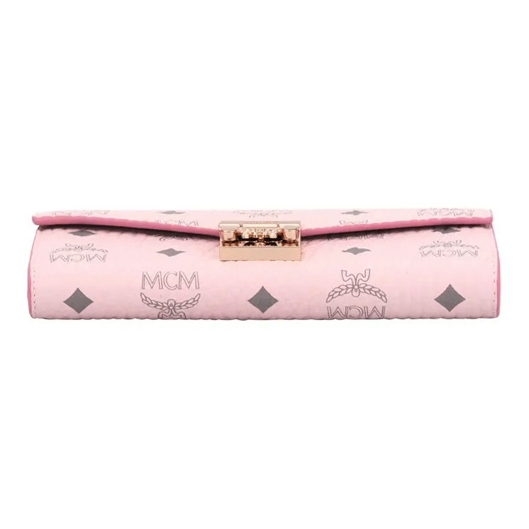 MCM Artificial Leather Envelope Bag, Chain Bag, Shoulder Bag, Crossbody Bag Mini Women's Cherry Blossom Pink-3