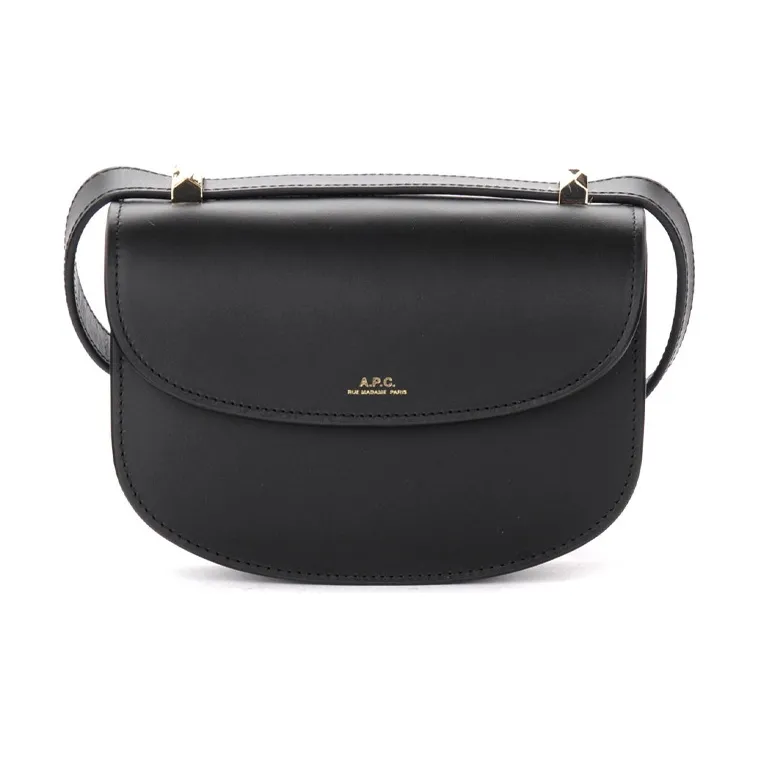 A.P.C Leather Shoulder Bag, Crossbody Bag Mini Women's Black-0