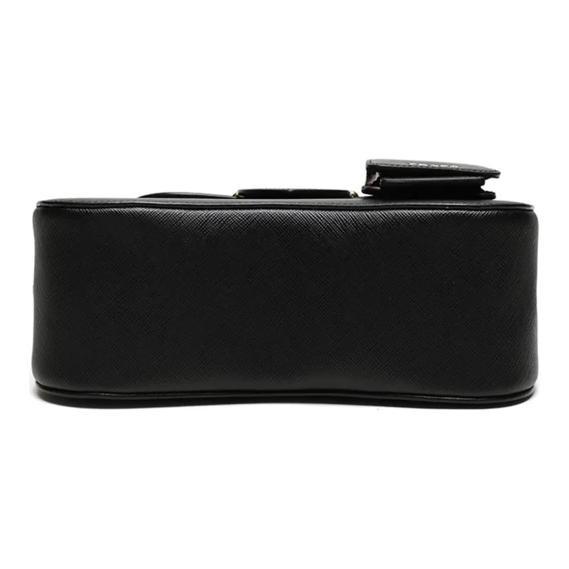 PRADA Sidonie Cow Leather Shoulder Bag Women's Black-4
