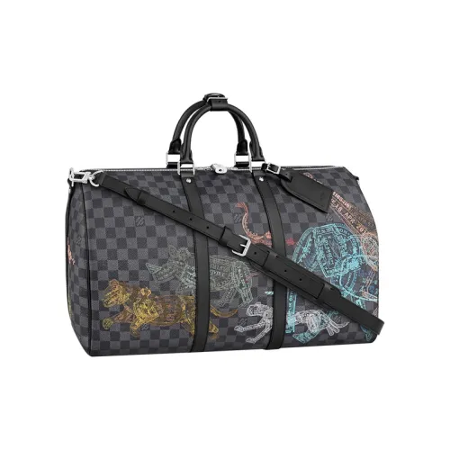 LOUIS VUITTON Keepall Coated Canvas Monkey Bag Handbag Shoulder Bag Crossbody Bag Travel Bag Men's