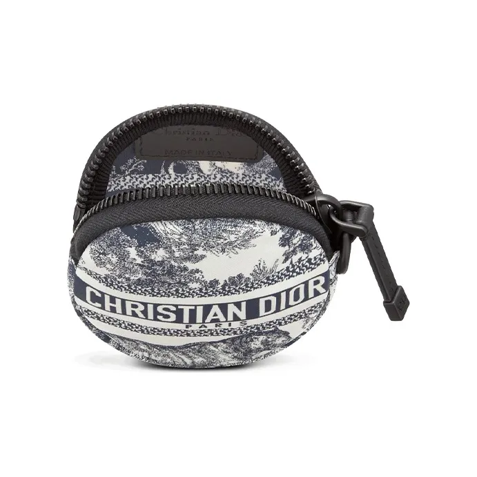 DIOR DiorTravel Jouy Print Technical Fabric Coin Purse Women's White-3