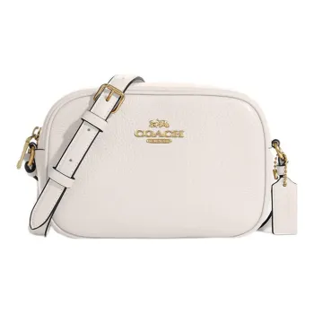 COACH Jamie Pebbled Leather Camera Bag Shoulder Bag Crossbody Bag Small Size Women's White