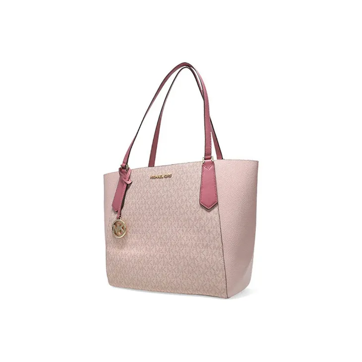 MICHAEL KORS PVC Cow Leather Patchwork Handbag Large Size Women's Pink-1