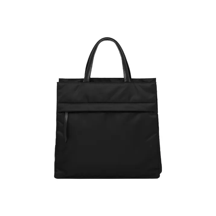 PRADA Recycled Nylon Leather Handle Tote Bag, Shopping Bag, Handbag Men's Black-2