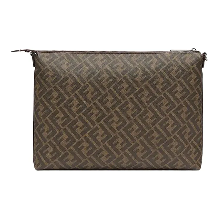 FENDI Coated Canvas With Leather Messenger Bag Crossbody Bag Shoulder Bag Men's Brown-2