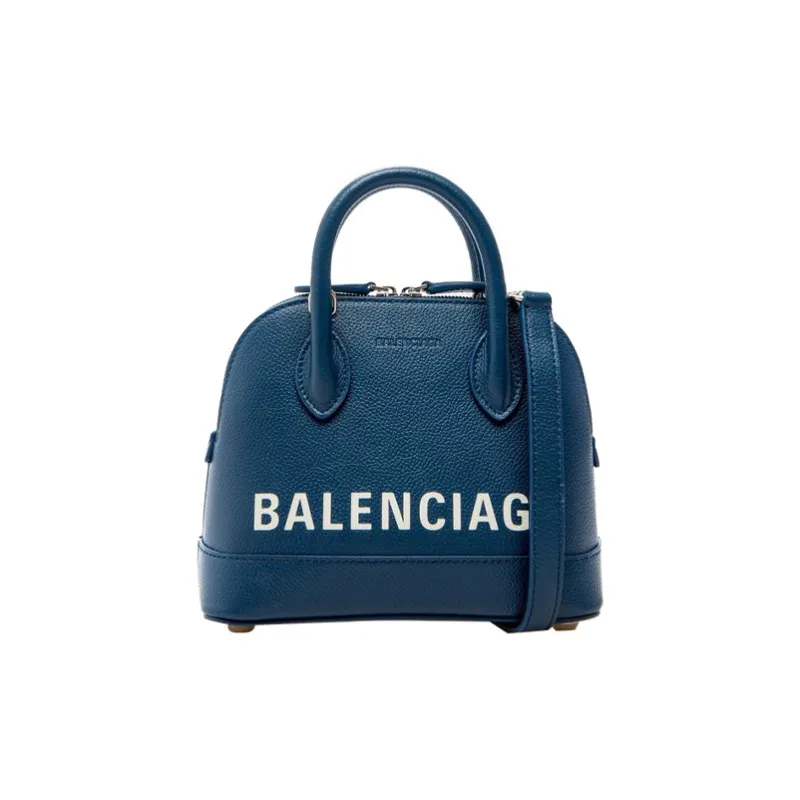 Balenciaga Ville Grain Leather Shoulder Bag, Crossbody Bag, Handbag Women's Blue-0