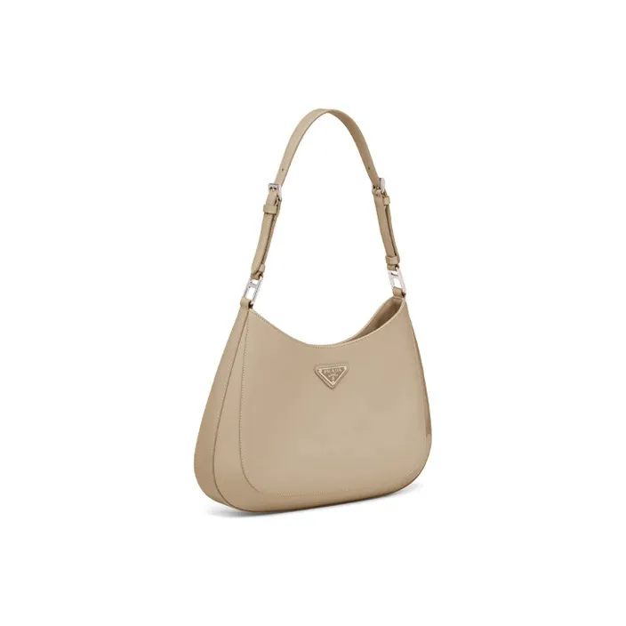 PRADA Cleo Brushed Leather Shoulder Bag Crossbody Bag Women's Desert Beige-1