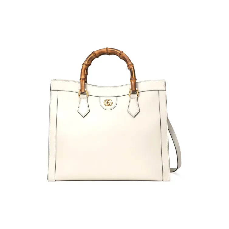 GUCCI Diana Leather Tote Bag Shopping Bag Handbag Medium Size Women's Ecru-1