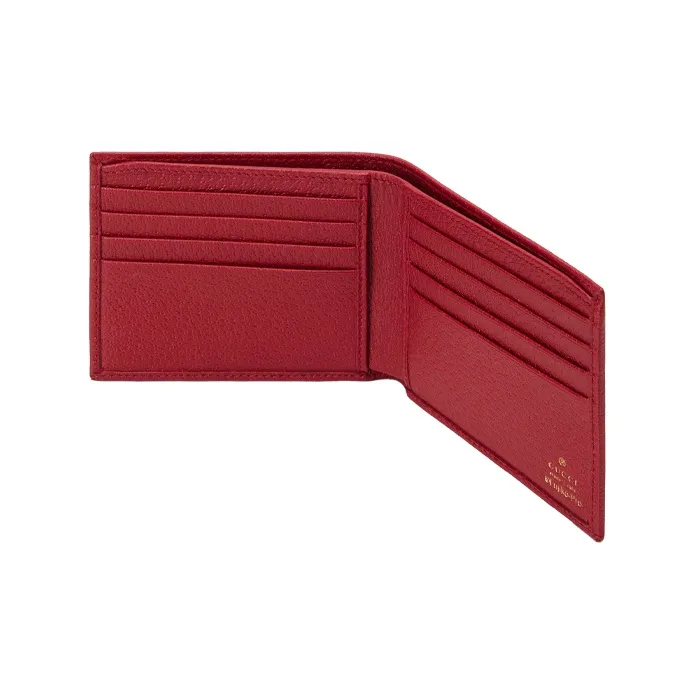 GUCCI Doraemon Doraemon Collaboration Canvas With Leather Wallet Unisex Ebony & Red-4