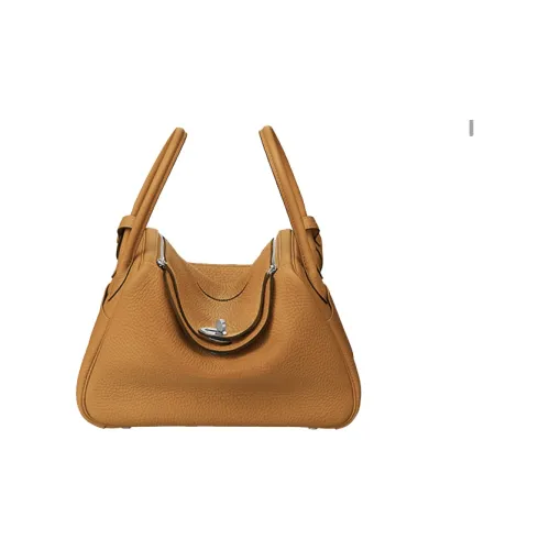 HERMES Lindy Taurillon Clemence Leather Handbag Shoulder Bag Women's 2S Sesame