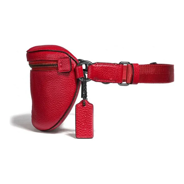 COACH Leather Crossbody Bag Sling Bag Fanny Pack Small Size Women's Red Apple Color-1