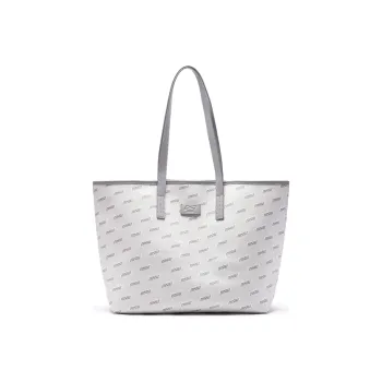 OMTO PVC Tote Bag, Shopping Bag, Shoulder Bag, Handbag Tubas Women's Light Gray