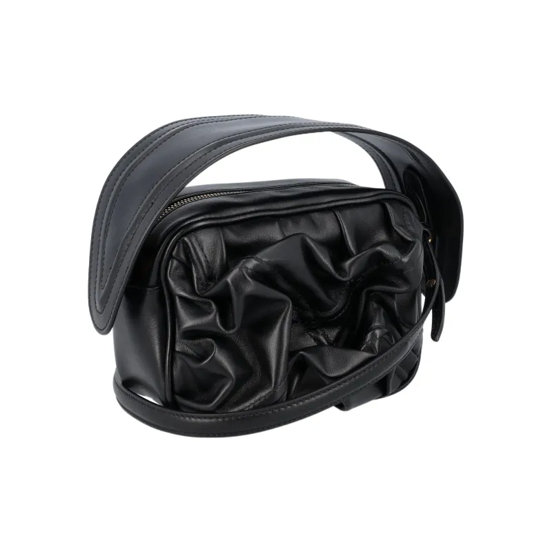 YProject Cow Leather Handbag Women's Black-2