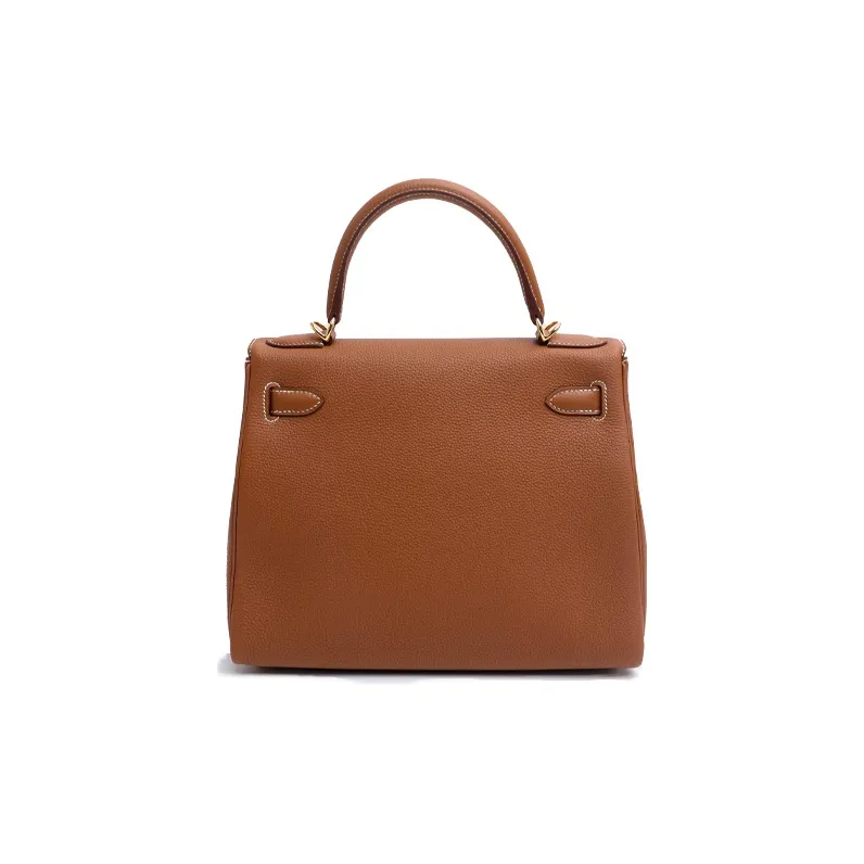 HERMES Togo Calfskin Kelly Bag Handbags Women's Gold Brown-1