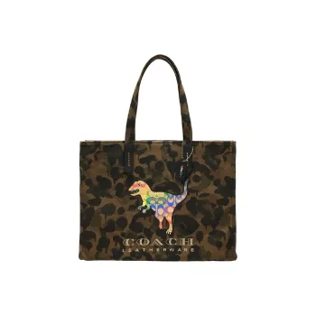 COACH Recycled Tote Eco Friendly Material Canvas Tote Bag, Shopping Bag, Handbag, Shoulder Bag Men's Brown Camouflage