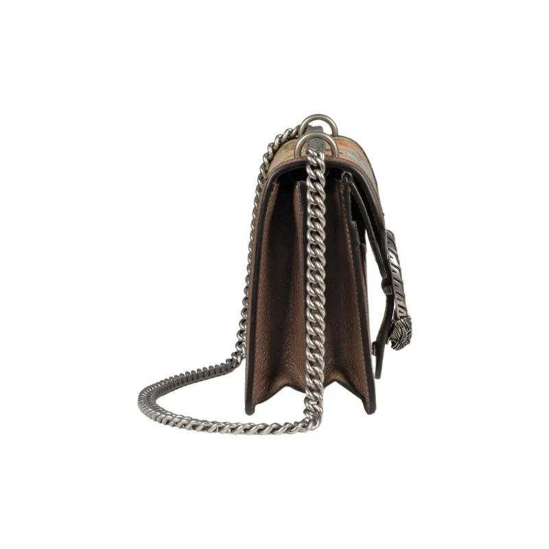 GUCCI Dionysus Canvas With Leather Crossbody Bag Shoulder Bag Women's Beige Brown With Multicolor Accents-2