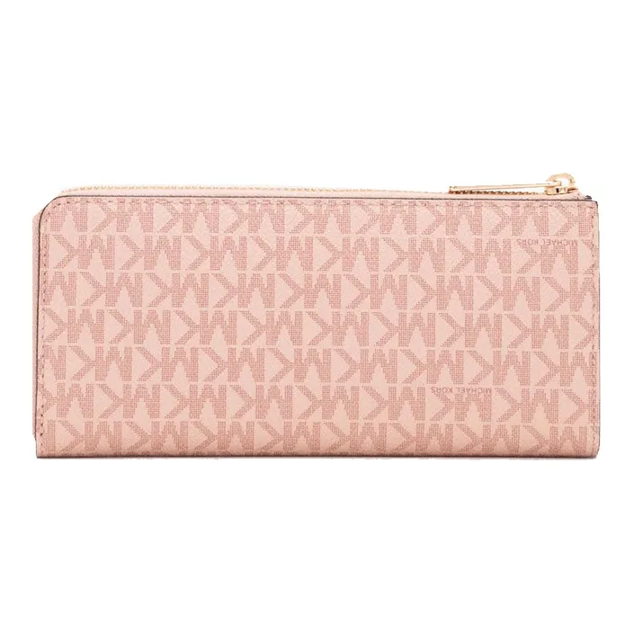 MICHAEL KORS Jet Set Travel Canvas Clutches Wallets Women's Light Pink-2