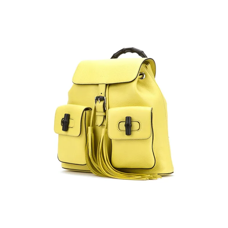 GUCCI Cow Leather Backpack Women's Yellow-1
