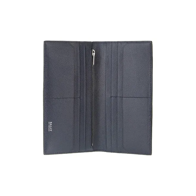 BALLY Leather Clip Wallet Men's Jadeite Blue-4