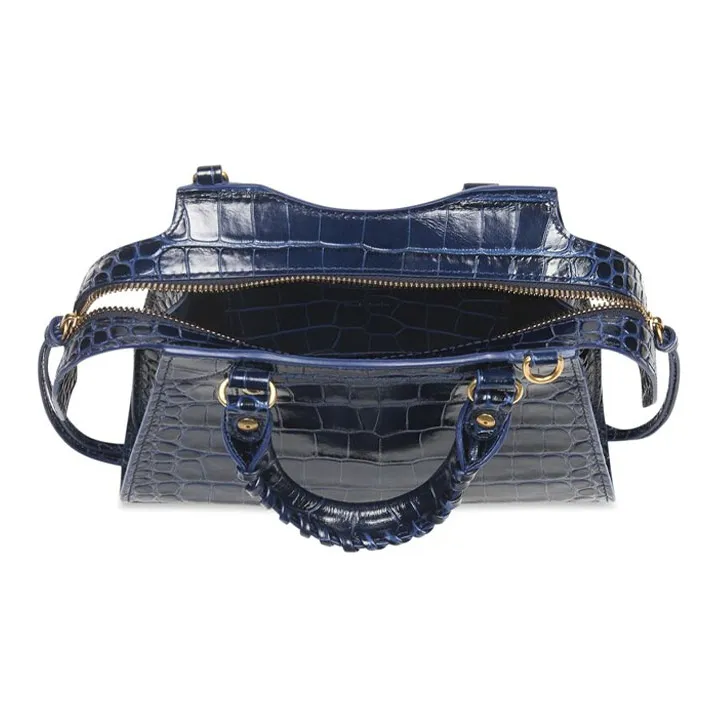 Balenciaga Cow Leather Handbag Mini Women's Blue-4