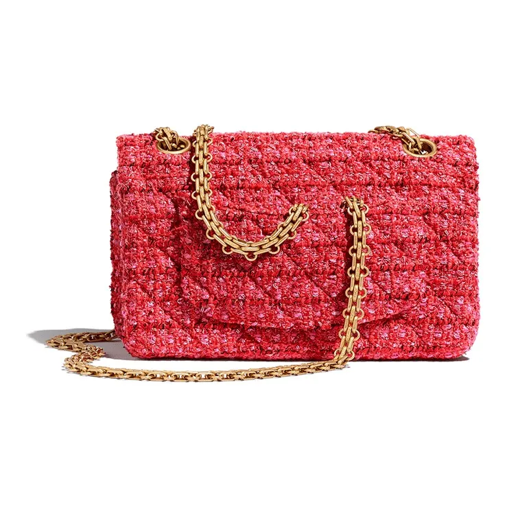 CHANEL 2.55 Cow Leather Crossbody Bag, Shoulder Bag Women's Red-2