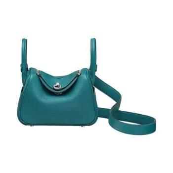 HERMES Lindy Clemence Bullock Leather Handbag Shoulder Bag Crossbody Bag Mini Women's W0 Vert Bosphore Green