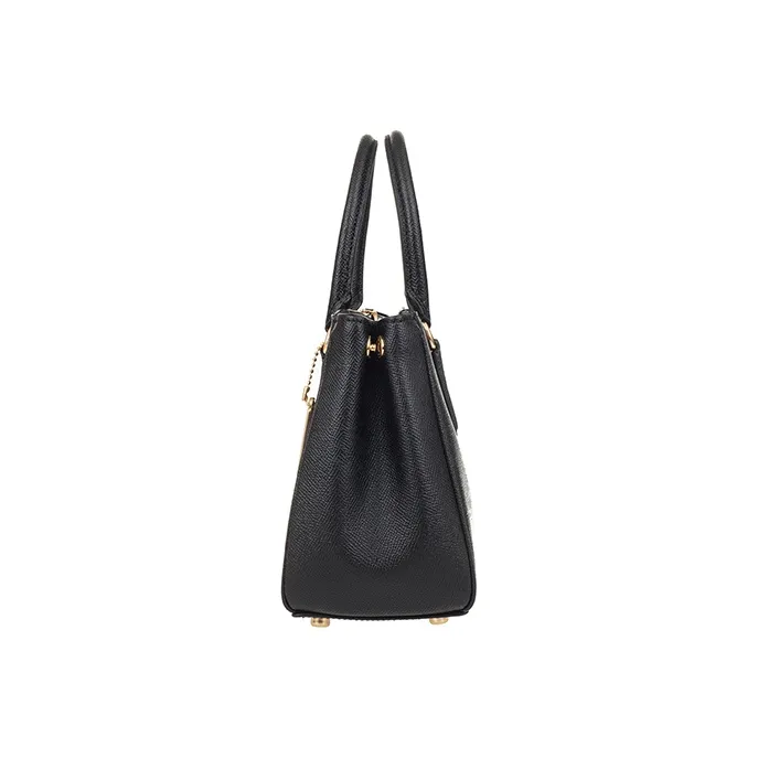 COACH Surrey Leather One Shoulder Handbags Women's Black-2