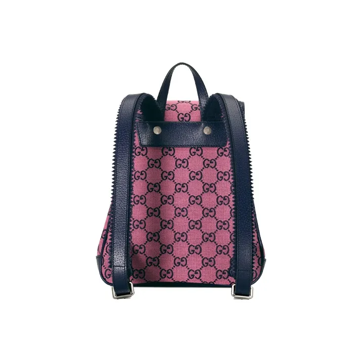 GUCCI Canvas With Leather Backpack Kids' Pink/Dark Blue-1