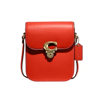 COACH Studio Cow Leather Cell Phone Pouch Shoulder Bag Crossbody Bag Mini Women's Red