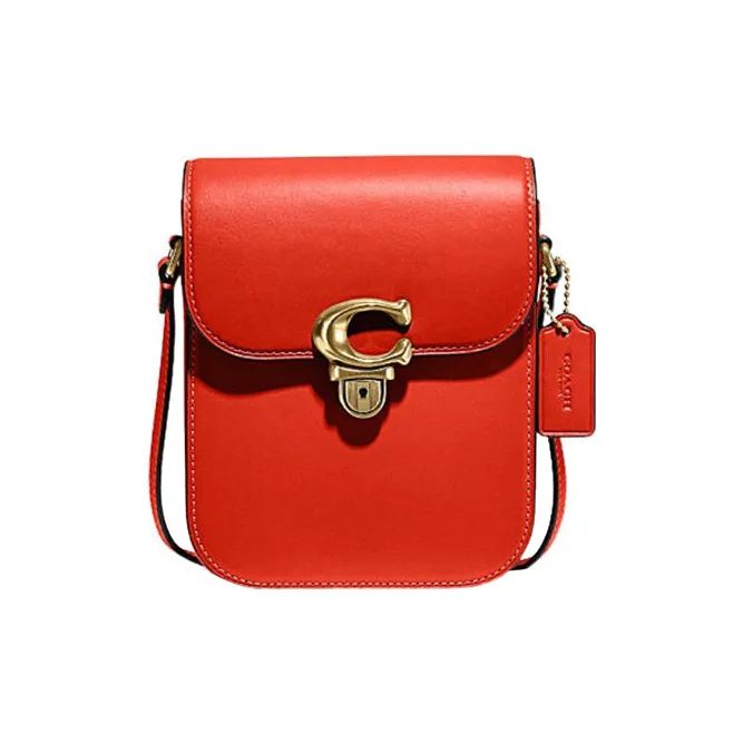 COACH Studio Cow Leather Cell Phone Pouch Shoulder Bag Crossbody Bag Mini Women's Red-0