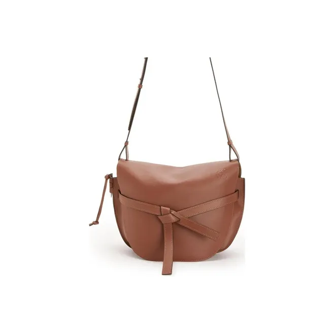 LOEWE Gate Smooth Calf Leather Shoulder Bag Crossbody Bag Extra Large Men's Cognac Brandy Color-3