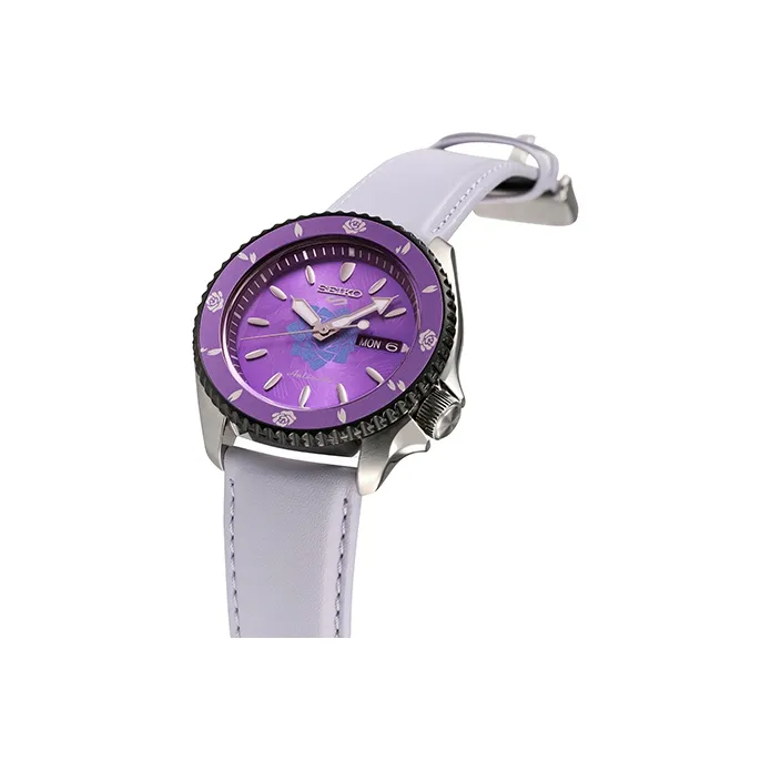 SEIKO Mechanical Movement Leather Watch Bands Watch Unisex Purple Watch Dial-2