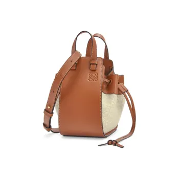 LOEWE Hammock Jacquard With Calfskin Hammock Bag Handbag Shoulder Bag Crossbody Bag Mini Women's Beige & Brown
