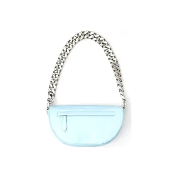 Burberry Sheepskin Shoulder Bag Crescent Bag Handbag Shoulder Bag Women's Light Blue