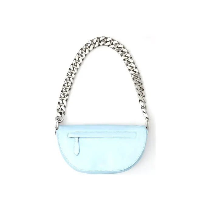 Burberry Sheepskin Shoulder Bag Crescent Bag Handbag Shoulder Bag Women's Light Blue-0