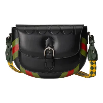 GUCCI Leather Crossbody Bag, Shoulder Bag Women's Black