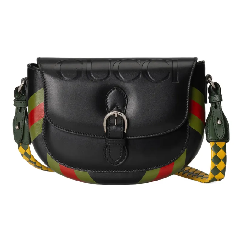 GUCCI Leather Crossbody Bag, Shoulder Bag Women's Black-0