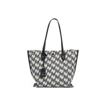 ELLE Fabric With Leather Portable Shopping Bag Shoulder Bag Tubas Women's Multicolor