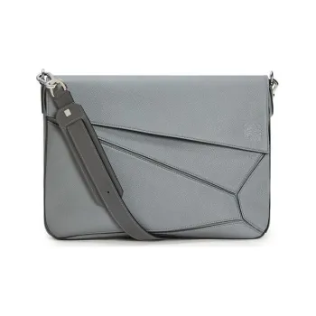 LOEWE Puzzle Soft Grained Calfskin Puzzle Bag Geometric Bag Messenger Bag Shoulder Bag Crossbody Bag Men's Gray